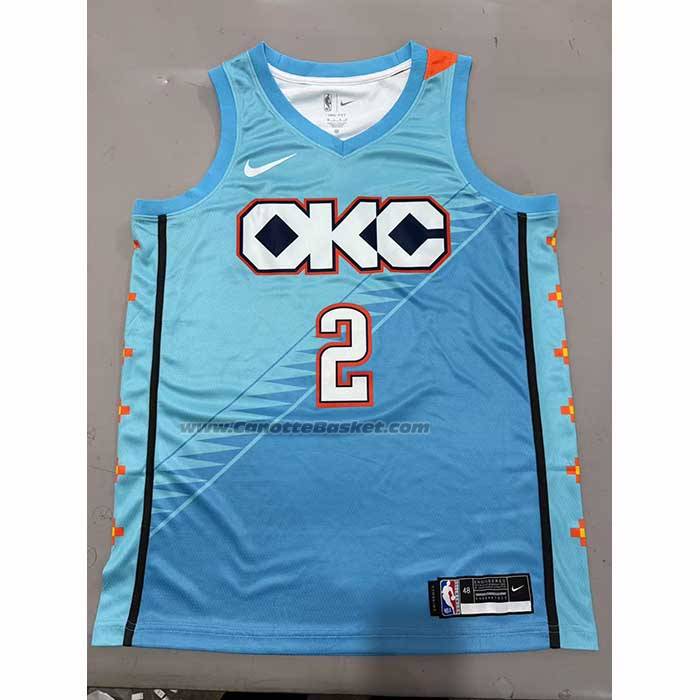 Maglia Oklahoma City Thunder Shai Gilgeous Alexander No 2 Citta 2018-19 Blu